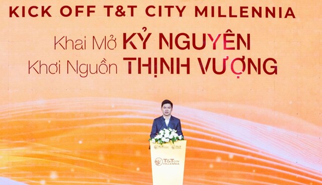 &nbsp;&Ocirc;ng Đỗ Vinh Quang, Ph&oacute; Chủ tịch HĐQT Tập đo&agrave;n T&amp;T Group, Chủ tịch HĐQT T&amp;T Homes ph&aacute;t biểu tại sự kiện.