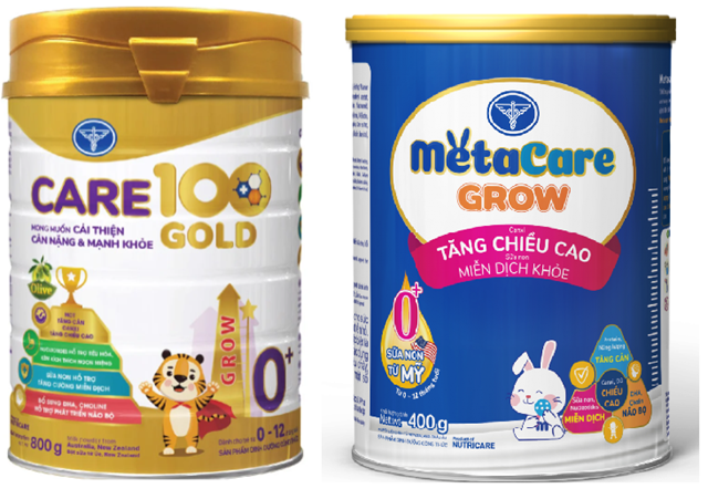 Sữa Care 100 Gold, Meta Care Grow cho trẻ từ 0-12 th&aacute;ng tuổi của C&ocirc;ng ty TNHH Dinh dưỡng Nutricare
