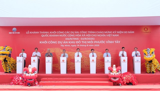 Lễ khởi c&ocirc;ng Khu đ&ocirc; thị mới Phước Vĩnh T&acirc;y (T&acirc;y Ninh) ch&iacute;nh thức được khởi c&ocirc;ng.