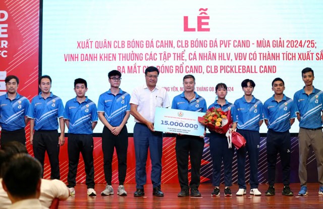 CLB b&oacute;ng b&agrave;n CAND - T&amp;T nhận thưởng v&igrave; đ&atilde; đạt hạng Nhất to&agrave;n đo&agrave;n Giải b&oacute;ng b&agrave;n trẻ, thiếu ni&ecirc;n, nhi đồng năm 2024.