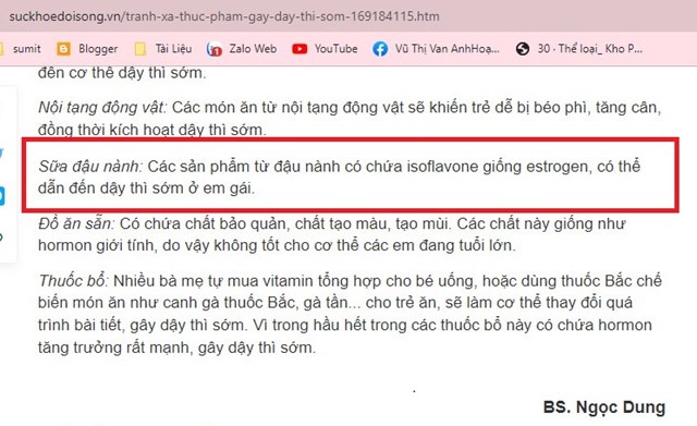 Sản phẩm từ đậu n&#224;nh c&#243; chứa isoflavone giống estrogen, c&#243; thể dẫn đến dậy th&#236; sớm? - Ảnh 1