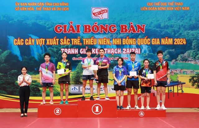 C&aacute;c c&acirc;y vợt b&oacute;ng b&agrave;n CAND &ndash; T&amp;T thi đấu thăng hoa tại Giải b&oacute;ng b&agrave;n c&aacute;c c&acirc;y vợt xuất sắc trẻ, thiếu ni&ecirc;n, nhi đồng quốc gia năm 2024. &nbsp;