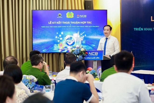 &Ocirc;ng Tạ Kiều Hưng &ndash; Tổng Gi&aacute;m đốc NCB ph&aacute;t biểu tại lễ k&yacute; kết .&nbsp;