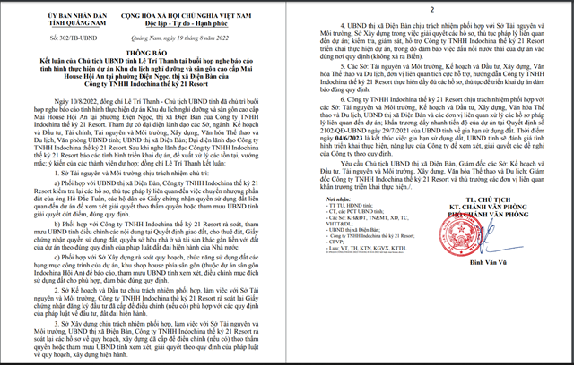 Văn bản của UBND tỉnh Quảng Nam