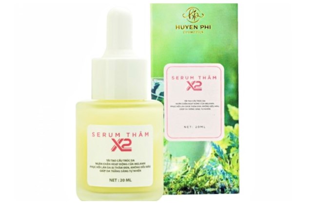 Sản phẩm Serum th&acirc;m X2 &ndash; Nh&atilde;n h&agrave;ng Huyền Phi Cosmetics bị đ&igrave;nh chỉ lưu h&agrave;nh, thu hồi tr&ecirc;n to&agrave;n quốc v&igrave; chứa chất cấm.