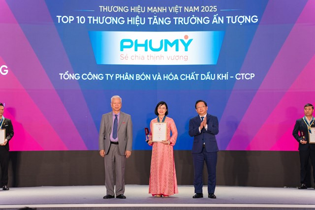 Ph&uacute; Mỹ nhận Danh hiệu Top 10 Thương hiệu mạnh tăng trưởng ấn tượng 2025 trong Top 50 Thương hiệu mạnh 2025