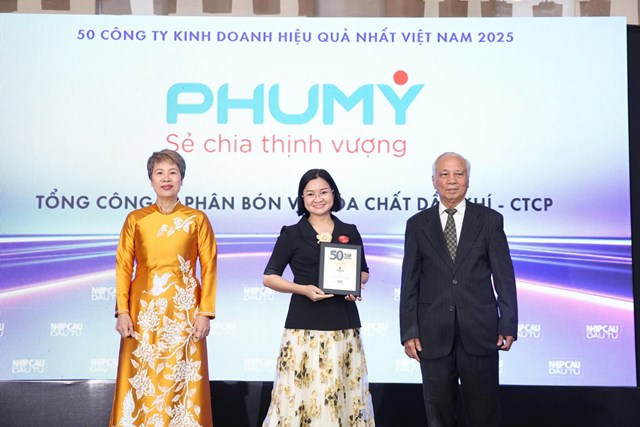 Ph&uacute; Mỹ nhận Danh hiệu Top 50 C&ocirc;ng ty kinh doanh hiệu quả nhất