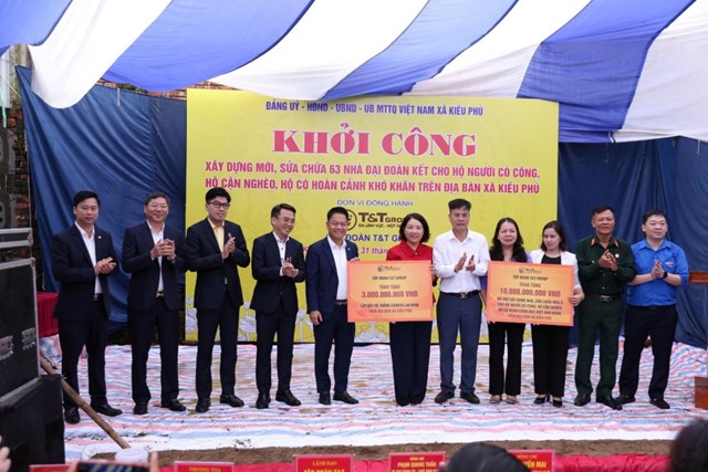Tập đoàn T&T Group tài trợ 13 tỷ đồng cho xã Kiều Phú (Hà Nội) để xây dựng nhà Đại đoàn kết và hệ thống camera an ninh  Tập đoàn T&T Group tài trợ 13 tỷ đồng cho xã Kiều Phú (Hà Nội) để xây dựng nhà Đại đoàn kết và hệ thống camera an ninh