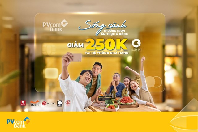 Giảm 250.000 đồng cho chủ thẻ PVcomBank Lifestyle Mastercard thanh to&aacute;n tại chuỗi Golden Gate