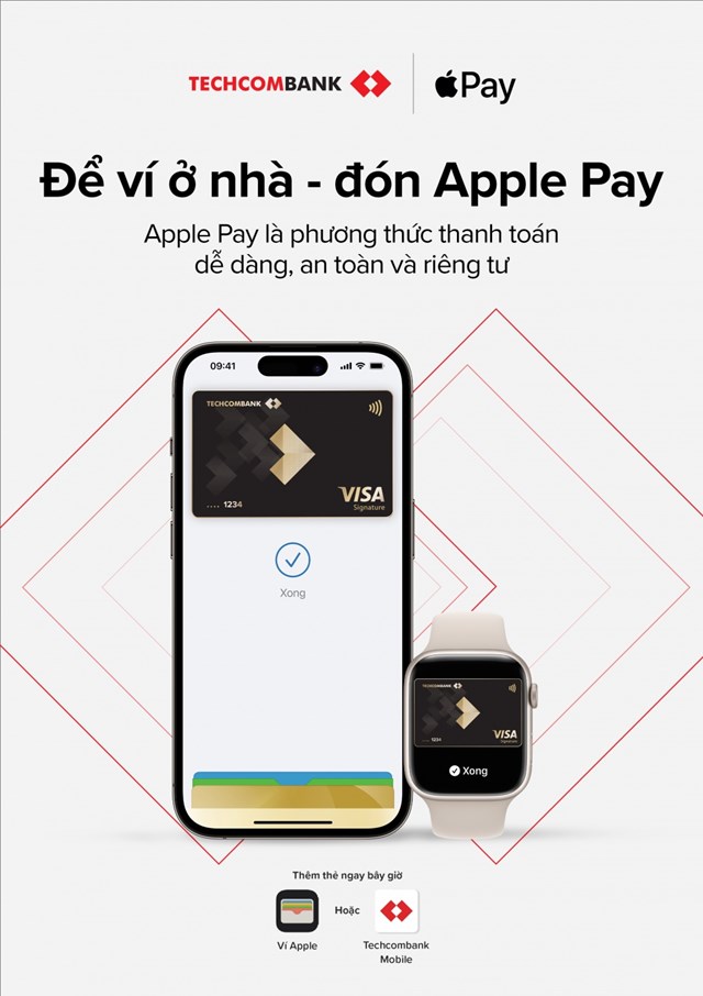 Techcombank giới thiệu Apple Pay: Phương thức thanh to&aacute;n an to&agrave;n, bảo mật v&agrave; ri&ecirc;ng tư hơn