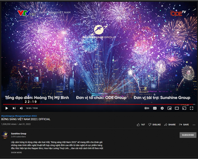 &nbsp;Bừng s&aacute;ng Việt Nam đạt hơn 1,5 triệu view tr&ecirc;n Youtube.