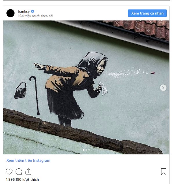 Bức tranh "Aachoo!!" của Banksy đang khiến d&acirc;n mạng x&ocirc;n xao.