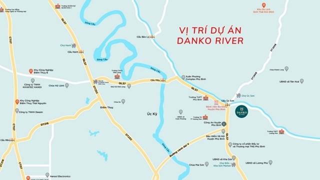 Vị tr&iacute; dự &aacute;n KĐT Danko River.