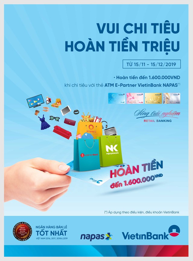 Ho&#224;n đến 1,6 triệu đồng cho chủ thẻ VietinBank E-Partner Napas - Ảnh 1