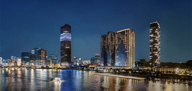 Grand Marina, Saigon g&oacute;p phần kiến tạo diện mạo đ&ocirc; thị hiện đại của TP.HCM với thiết kế hiện đại c&ugrave;ng hệ đ&egrave;n LED h&igrave;nh c&acirc;y g&ograve;n đặc trưng. &nbsp;
