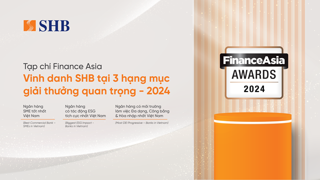 SHB chiến thắng 03 giải thưởng quan trọng tại FinanceAsia Awards 2024 - Ảnh 1