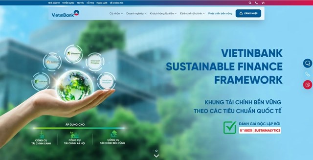 Website mới của VietinBank nổi bật yếu tố Ph&aacute;t triển bền vững &nbsp;