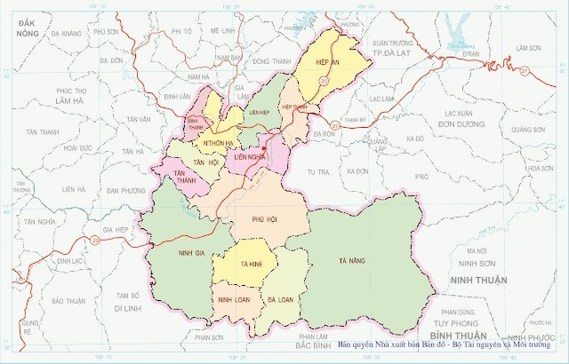 Bản đồ huyện Đức Trọng - L&acirc;m Đồng&nbsp;