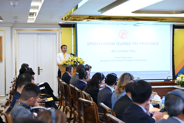 Ph&oacute; Chủ tịch UBND tỉnh Quảng Trị L&ecirc; Đức Tiến khẳng định: &ldquo;S&acirc;n bay Quảng Trị - bốn trong một&rdquo; l&agrave; chiến lược đột ph&aacute; trong tương lai. &nbsp;
