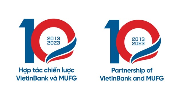 Biểu trưng kỷ niệm 10 năm hợp t&aacute;c chiến lược VietinBank v&agrave; MUFG Bank