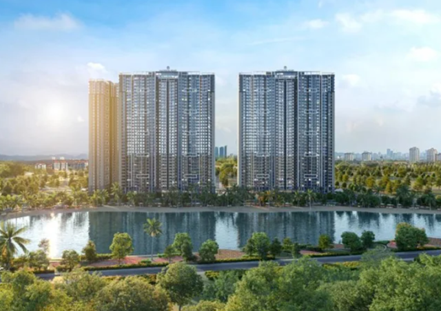 Masteri West Heights tọa lạc tại vị tr&iacute; &ldquo;kim cương&rdquo; hướng hồ trung t&acirc;m v&agrave; mảng xanh khổng lồ của 3 c&ocirc;ng vi&ecirc;n li&ecirc;n ho&agrave;n. Ảnh phối cảnh &nbsp;