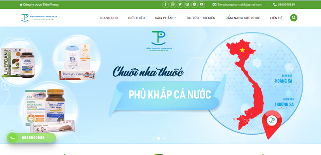 Website: duocphamtienphongcom (Ảnh chụp m&agrave;n h&igrave;nh)
